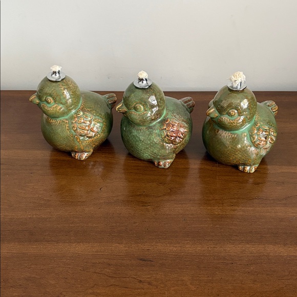 3x Green ceramic duck lantern - Picture 2 of 9